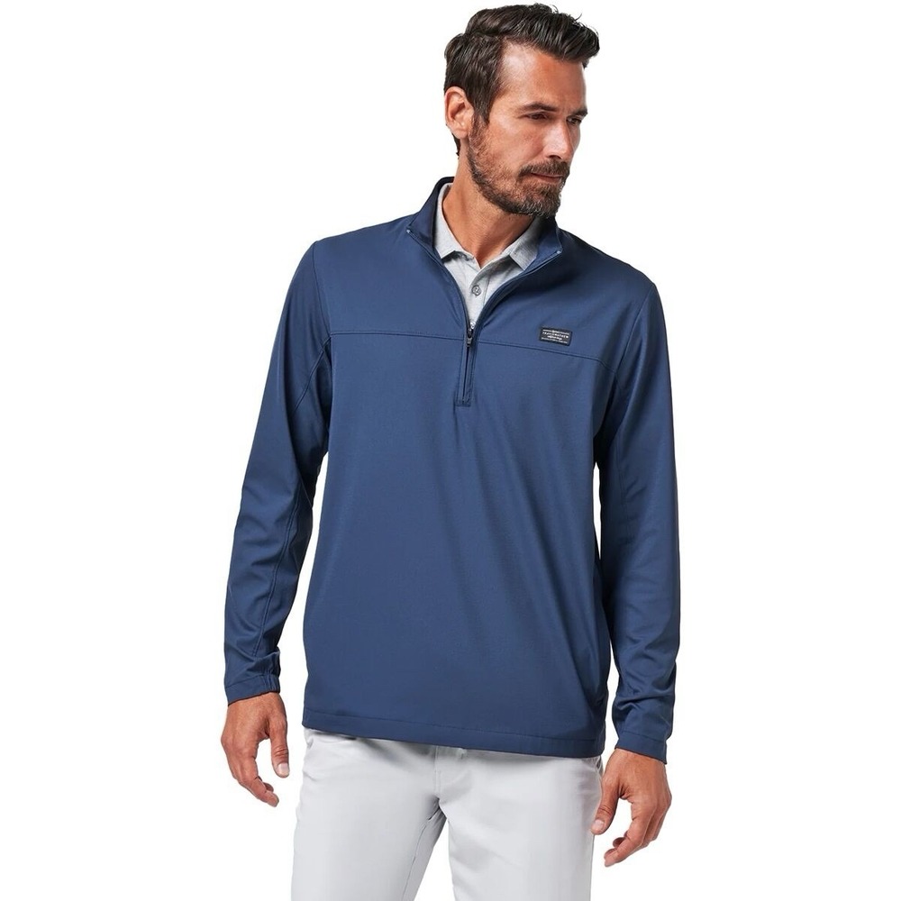 Travis Mathew Wanderlust Quarter Zip Pullover Mens M Indigo Navy Golf Jacket